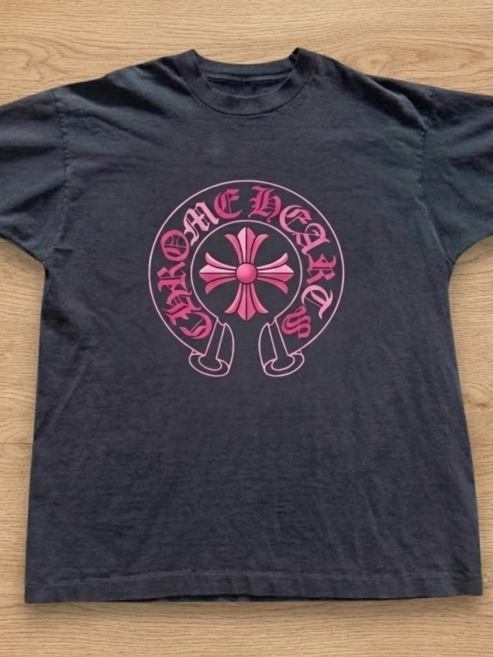 Black unisex shirt, Chrome Hearts graphic cotton T-shirt